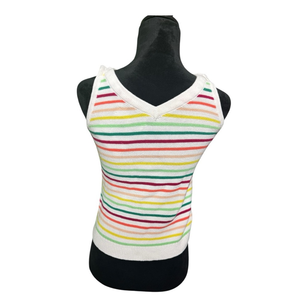 LOFT Green and Yellow Fitted Sleeveless Tank Top - Picture 5 of 9